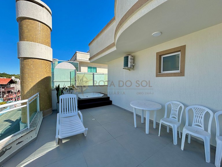 Apartamento para alugar com banheira e vista mar Bombinhas.