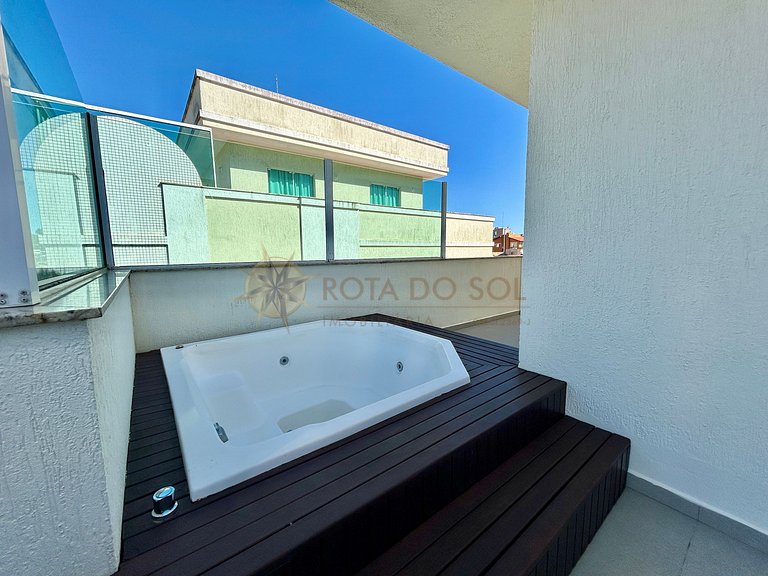 Apartamento para alugar com banheira e vista mar Bombinhas.